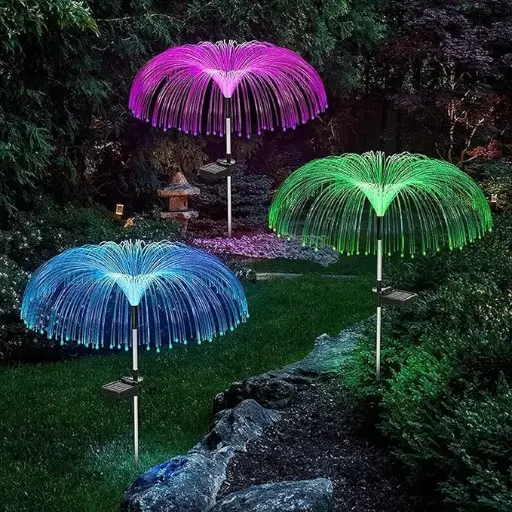 Solar Flower Garden Light Outdoor Jellyfish Shape Solar Yard Lights Decorative, Solar Garden Lights Decorative (Pack of 2)